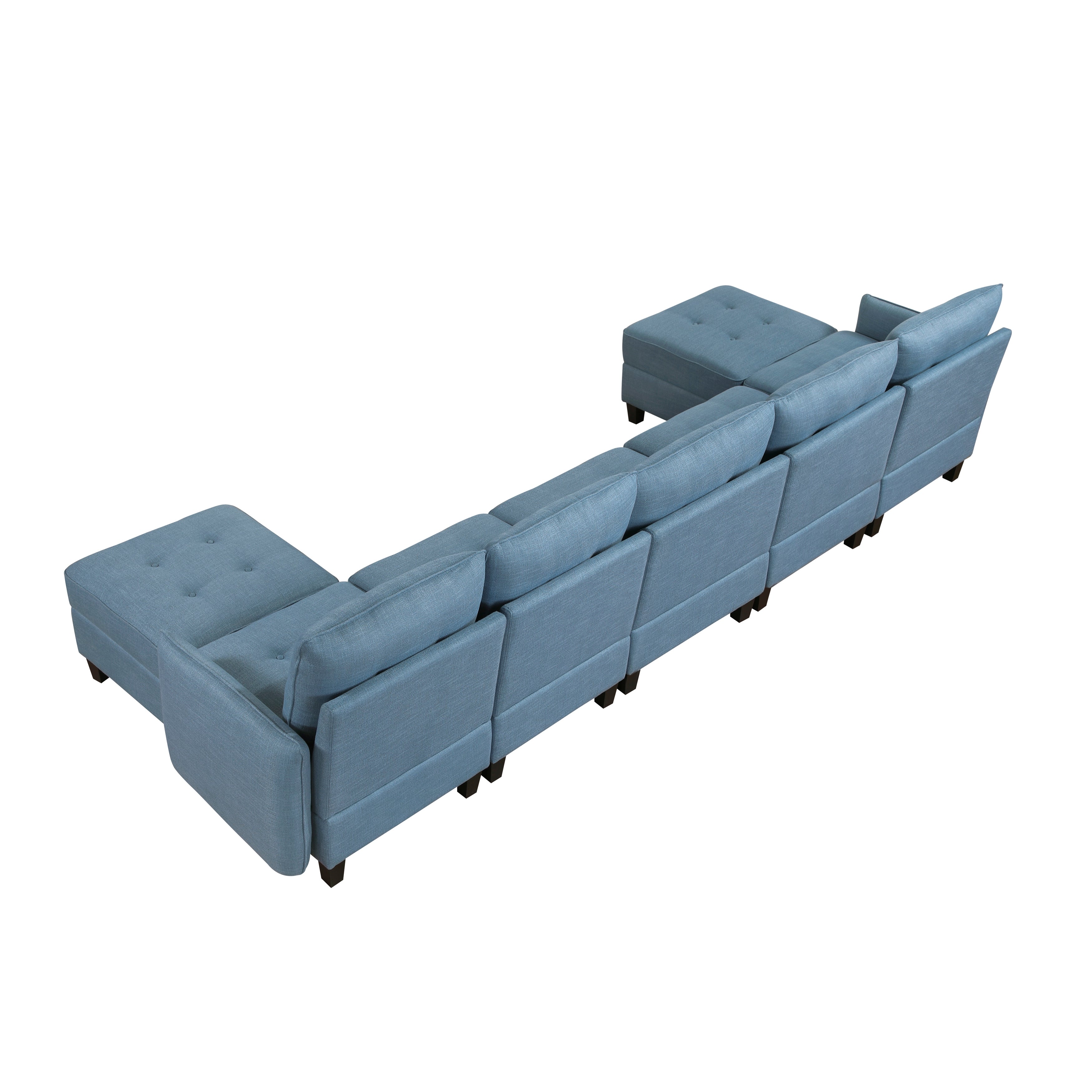 9557BUE*7SC2OT (7)7-Piece Sectional with Storage and Two Ottomans - 9557BUE*7SC2OT