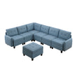 9557BUE*7SCOT (7)7-Piece Sectional with Storage and Ottoman - 9557BUE*7SCOT