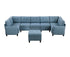 9557BUE*8SCOT (8)8-Piece Sectional with Storage and Ottoman - 9557BUE*8SCOT
