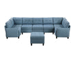 9557BUE*8SCOT (8)8-Piece Sectional with Storage and Ottoman - 9557BUE*8SCOT