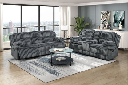Goodland Dark Gray Double Reclining Living Room Set from Homelegance - Luna Furniture