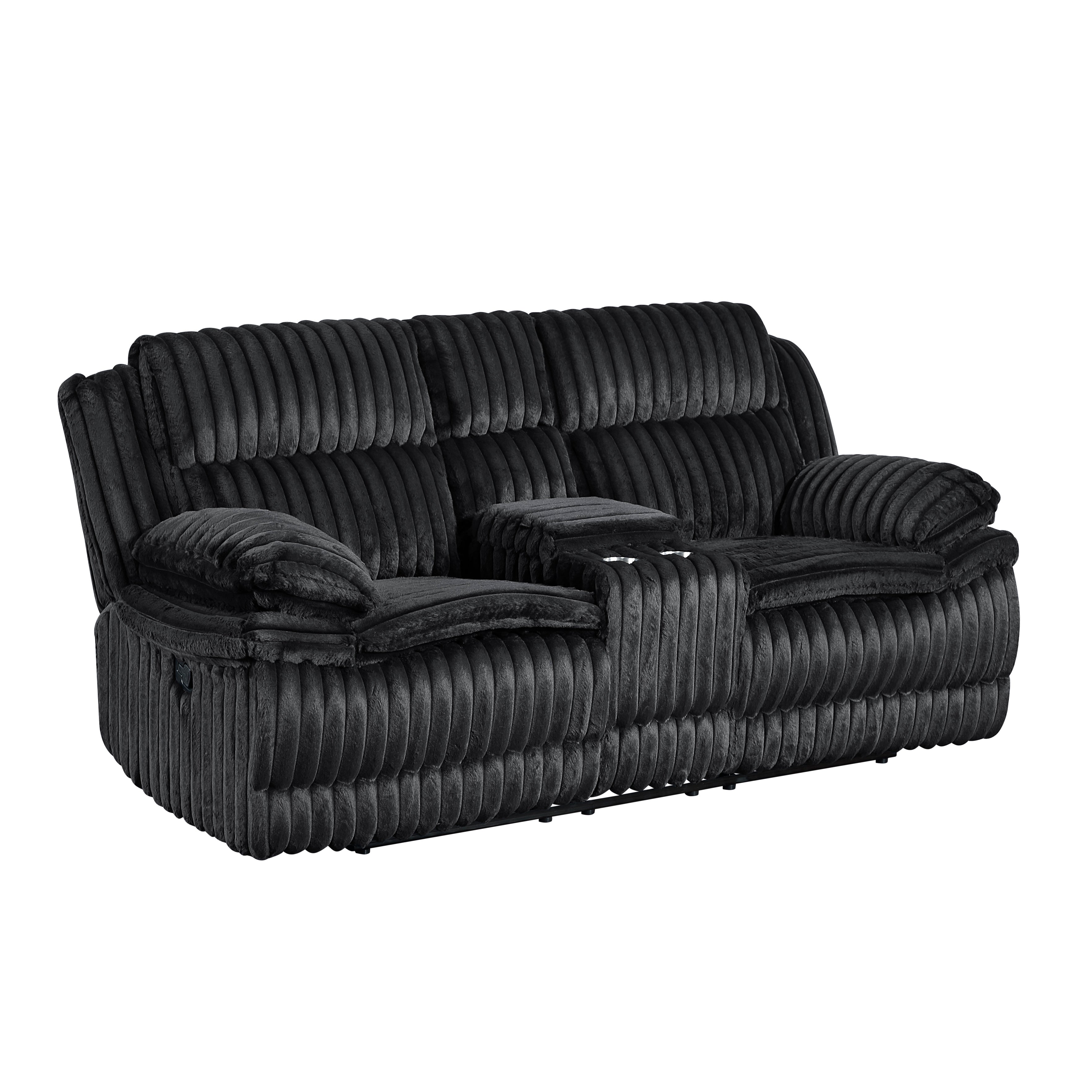 9577BK*2 2pc Set: Sofa, Love - 9577BK*2