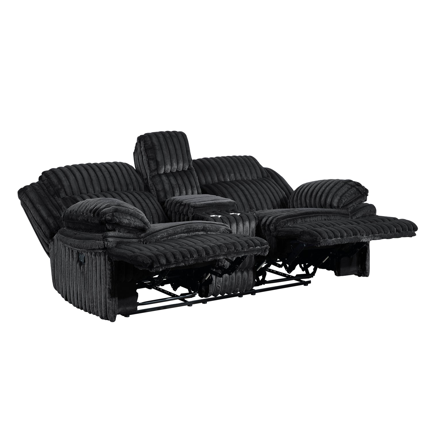 9577BK*2 2pc Set: Sofa, Love - 9577BK*2