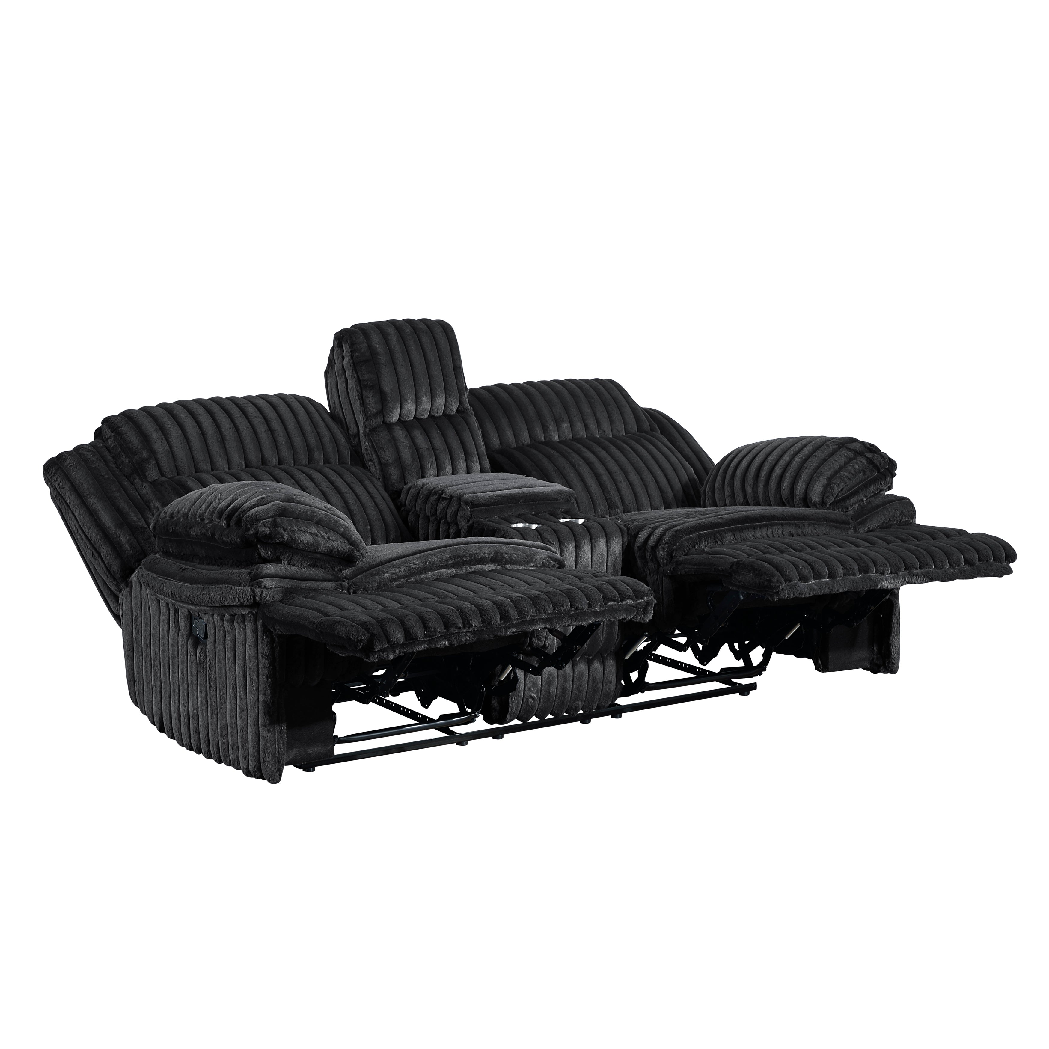 9577BK*2 2pc Set: Sofa, Love - 9577BK*2