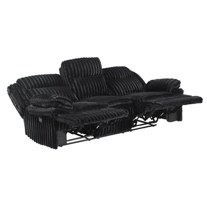 9577BK*2 2pc Set: Sofa, Love - 9577BK*2