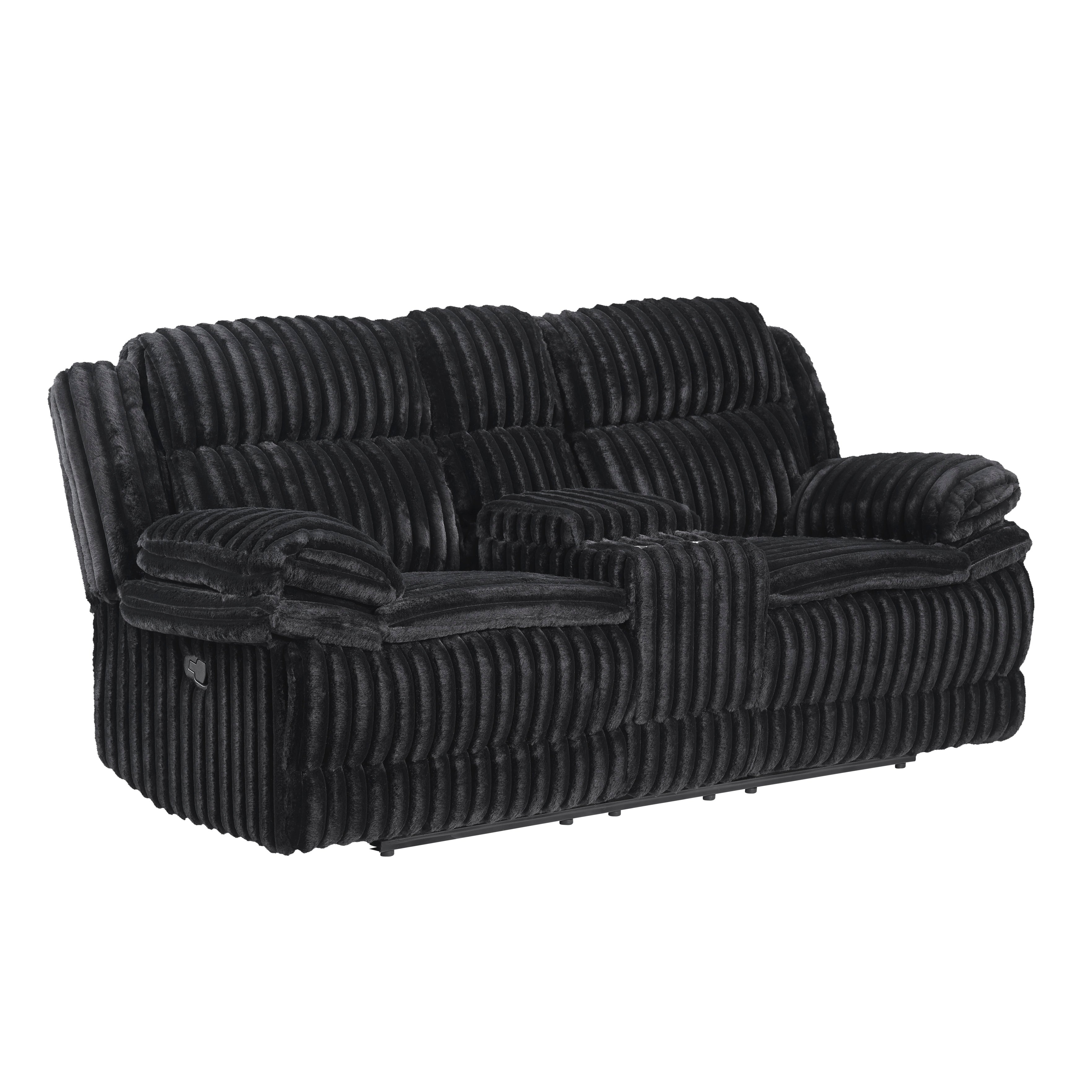 9577BK-2 Double Reclining Love Seat with Center Console - 9577BK-2