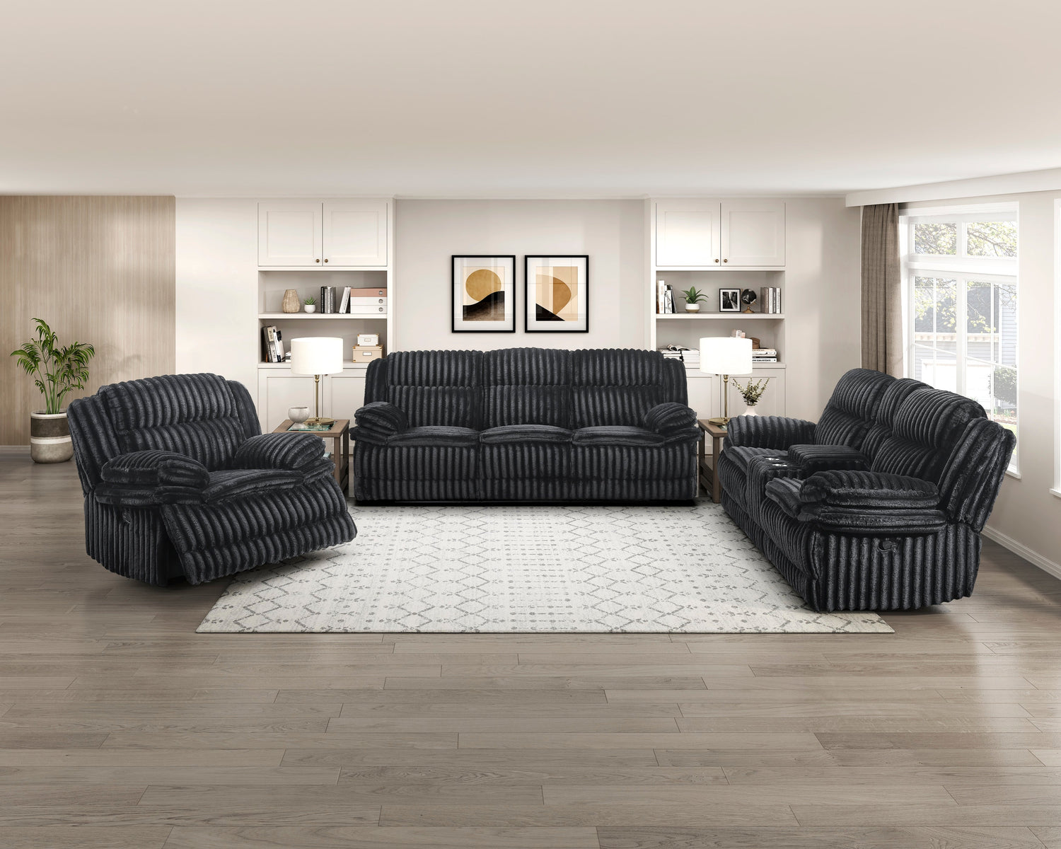 Goodland Black Double Reclining Living Room Set from Homelegance - Luna Furniture