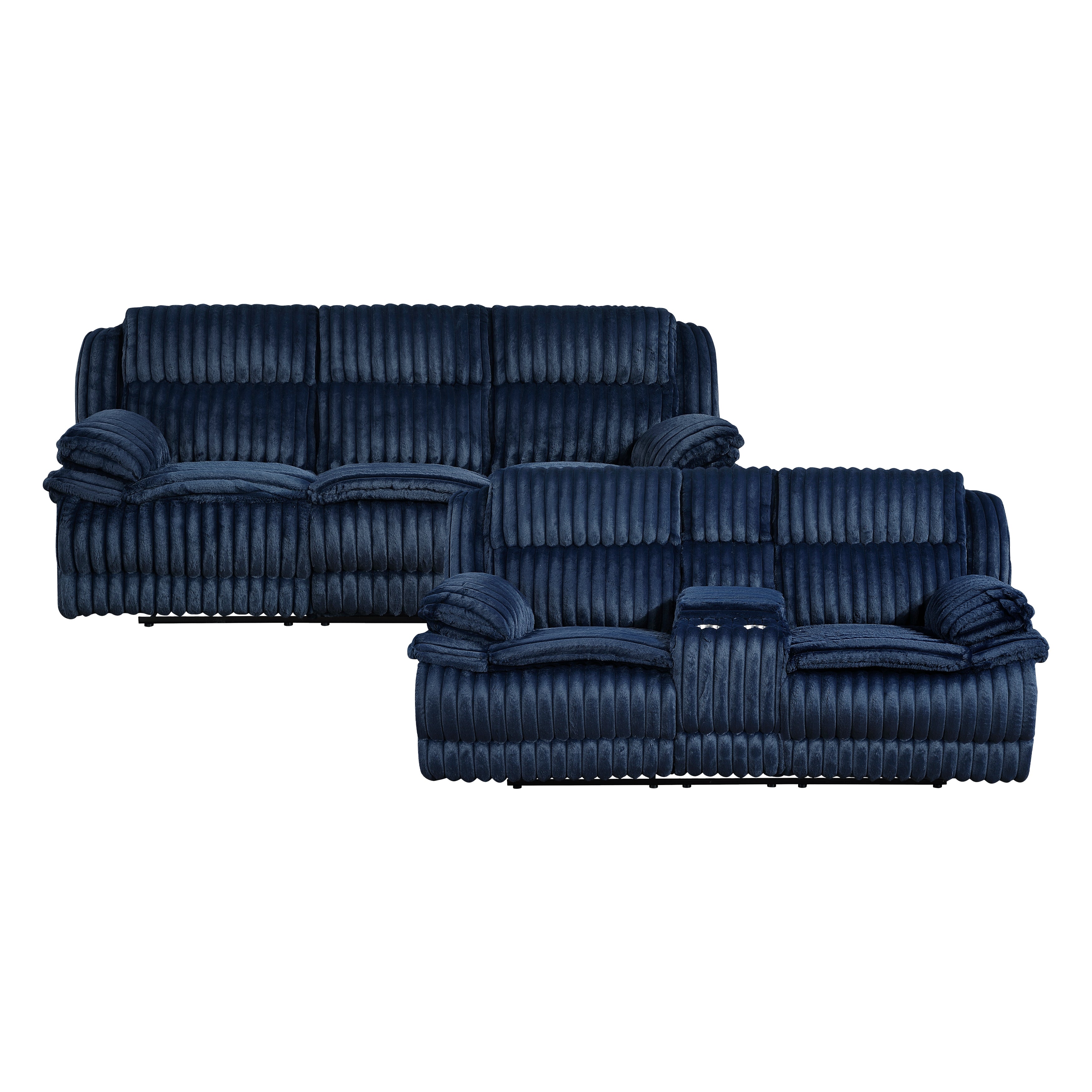 9577BU*2 2pc Set: Sofa, Love - 9577BU*2