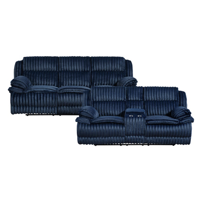 9577BU*2 2pc Set: Sofa, Love - 9577BU*2