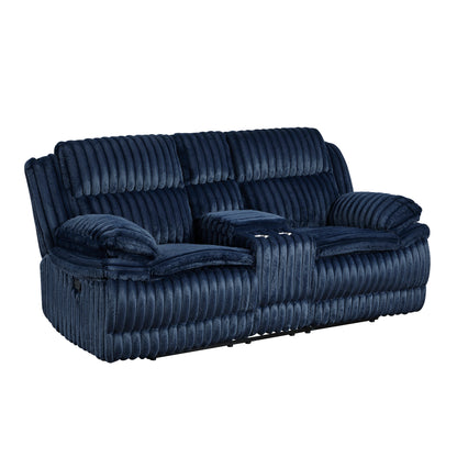 Goodland Blue Double Reclining Living Room Set from Homelegance - Luna Furniture