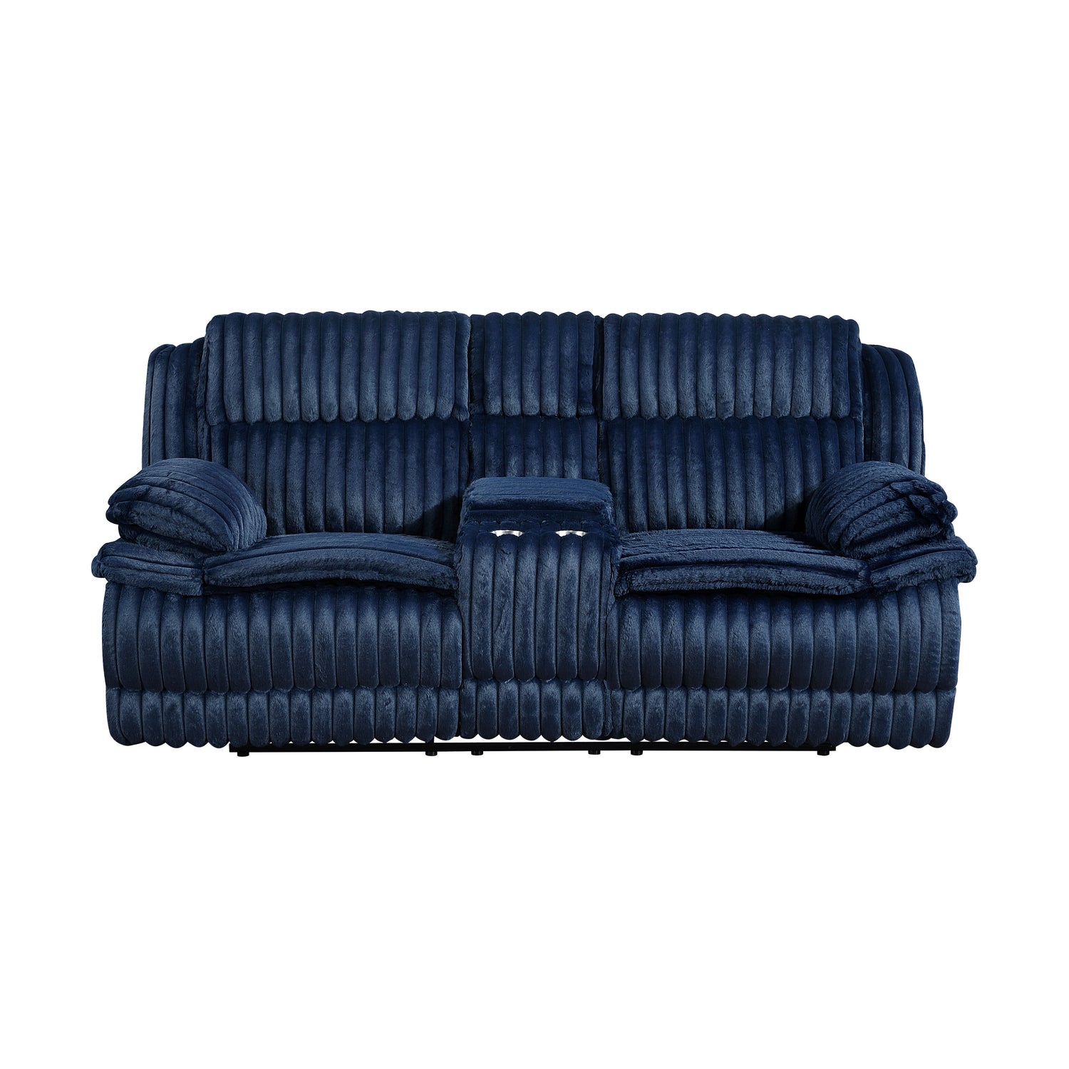 9577BU-2 Double Reclining Love Seat with Center Console - 9577BU-2