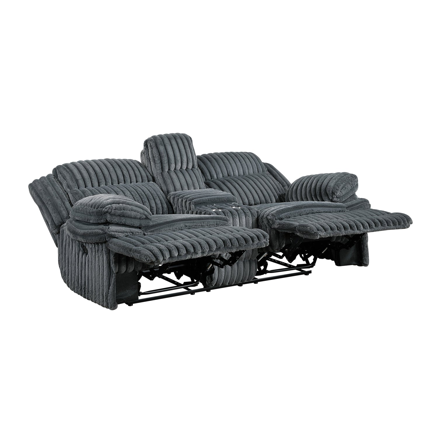 Goodland Dark Gray Double Reclining Living Room Set from Homelegance - Luna Furniture
