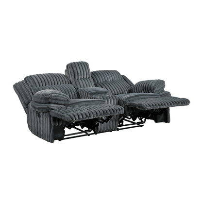 9577DG-2 Double Reclining Love Seat with Center Console - 9577DG-2