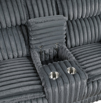 9577DG-2 Double Reclining Love Seat with Center Console - 9577DG-2