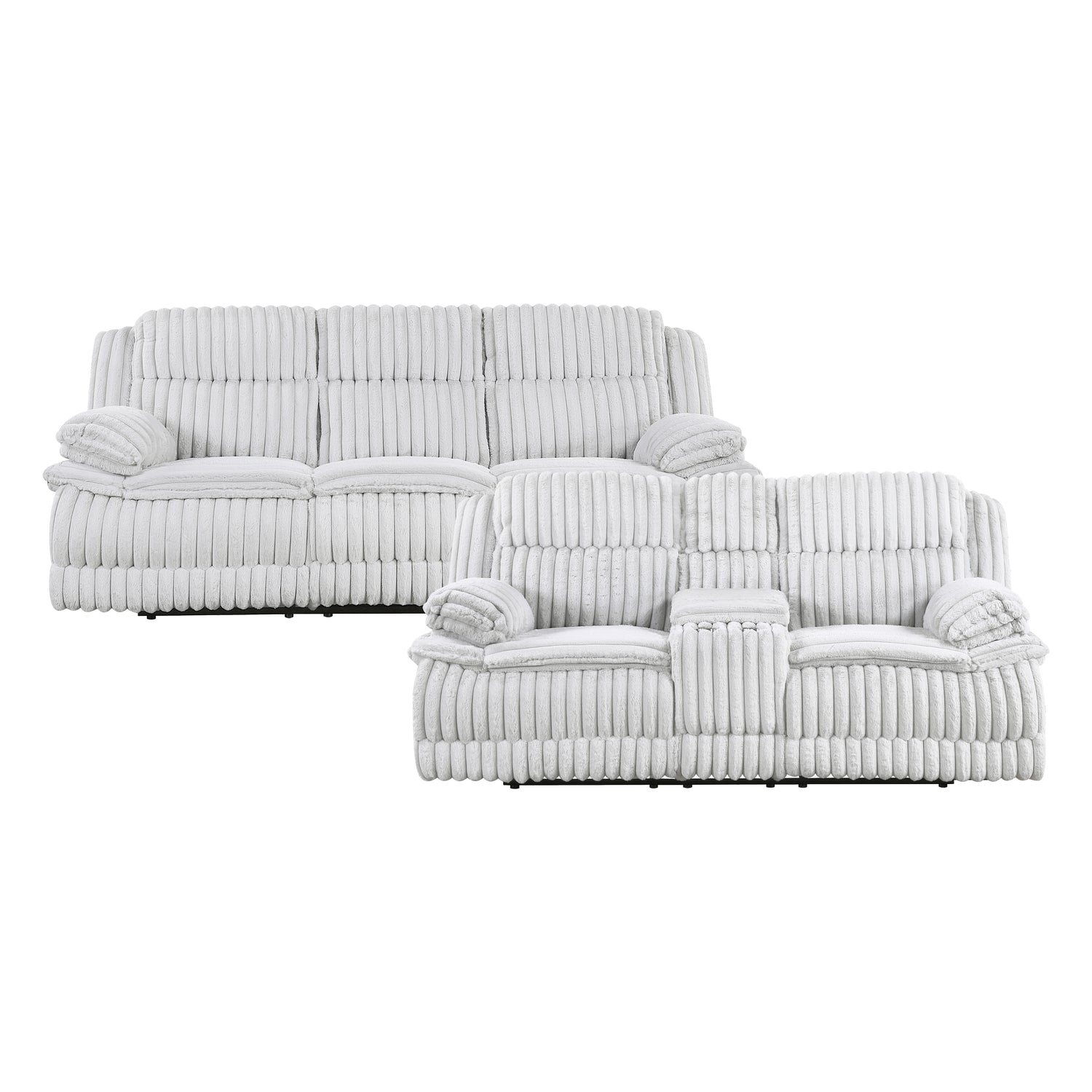 9577GY*2 2pc Set: Sofa, Love - 9577GY*2