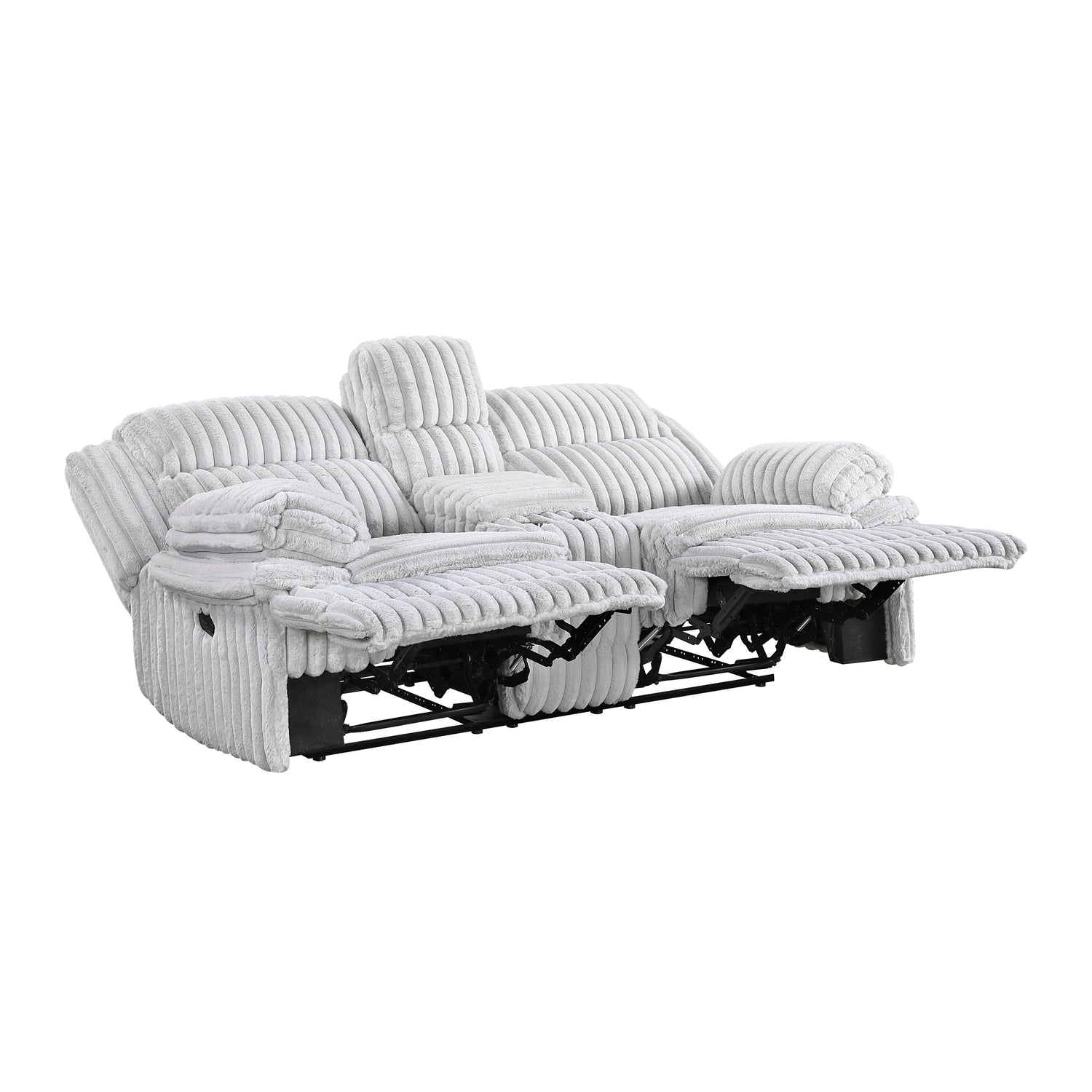 9577GY-2 Double Reclining Love Seat with Center Console - 9577GY-2