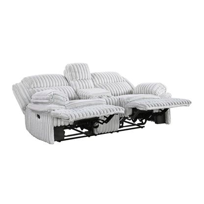9577GY-2 Double Reclining Love Seat with Center Console - 9577GY-2
