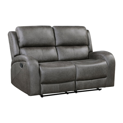 9601GY-2 Double Reclining Love Seat - 9601GY-2