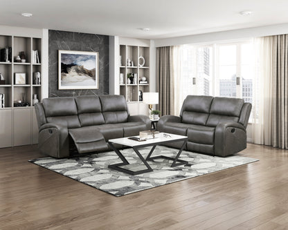 Pagosa Gray Double Reclining Living Room Set from Homelegance - Luna Furniture