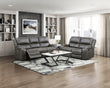 Pagosa Gray Double Reclining Living Room Set from Homelegance - Luna Furniture