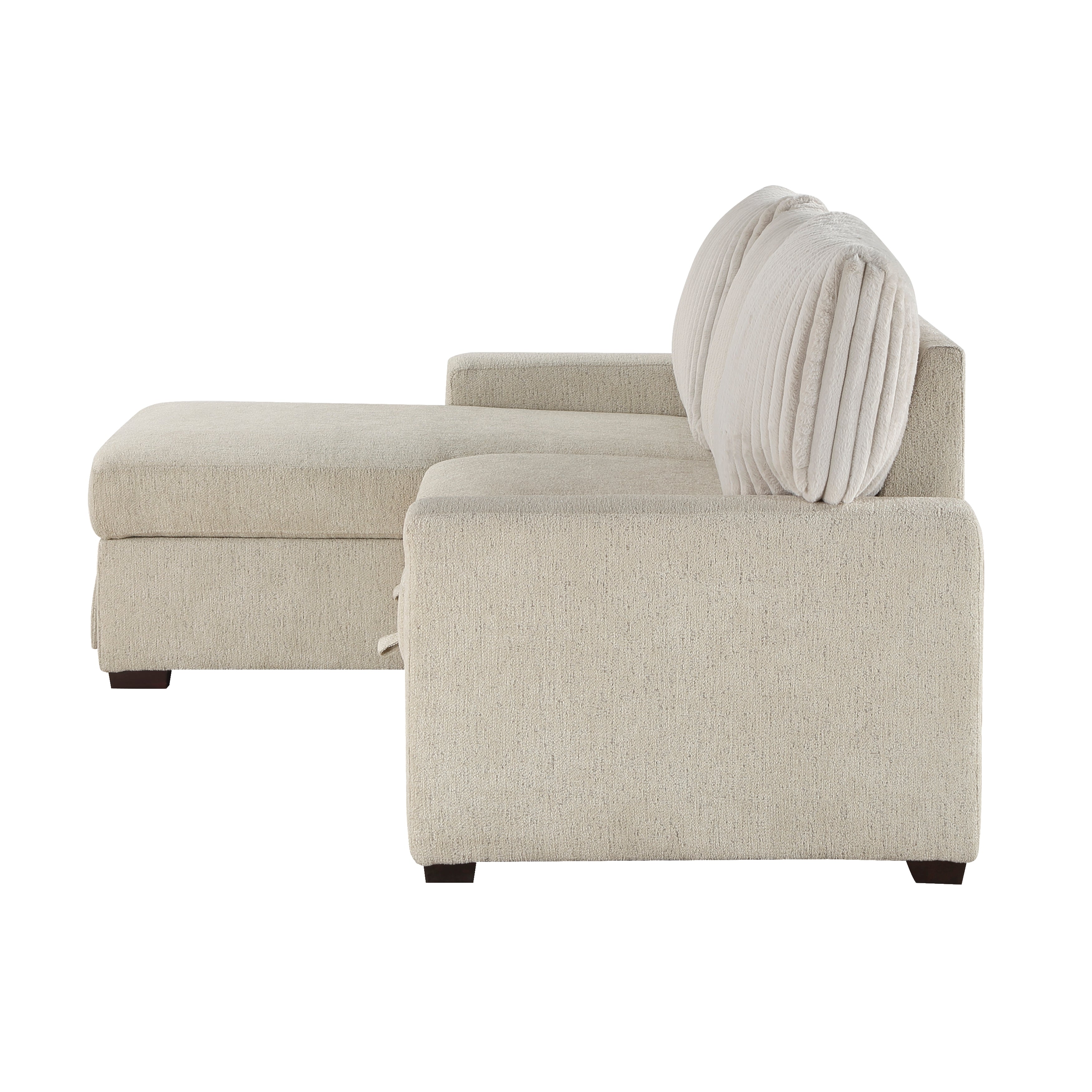 9605BE*2LCRL (2)2-Piece Sectional with Left Chaise and Drop-Down Cup holders, Pull-out Bed and Hidden Storage - 9605BE*2LCRL