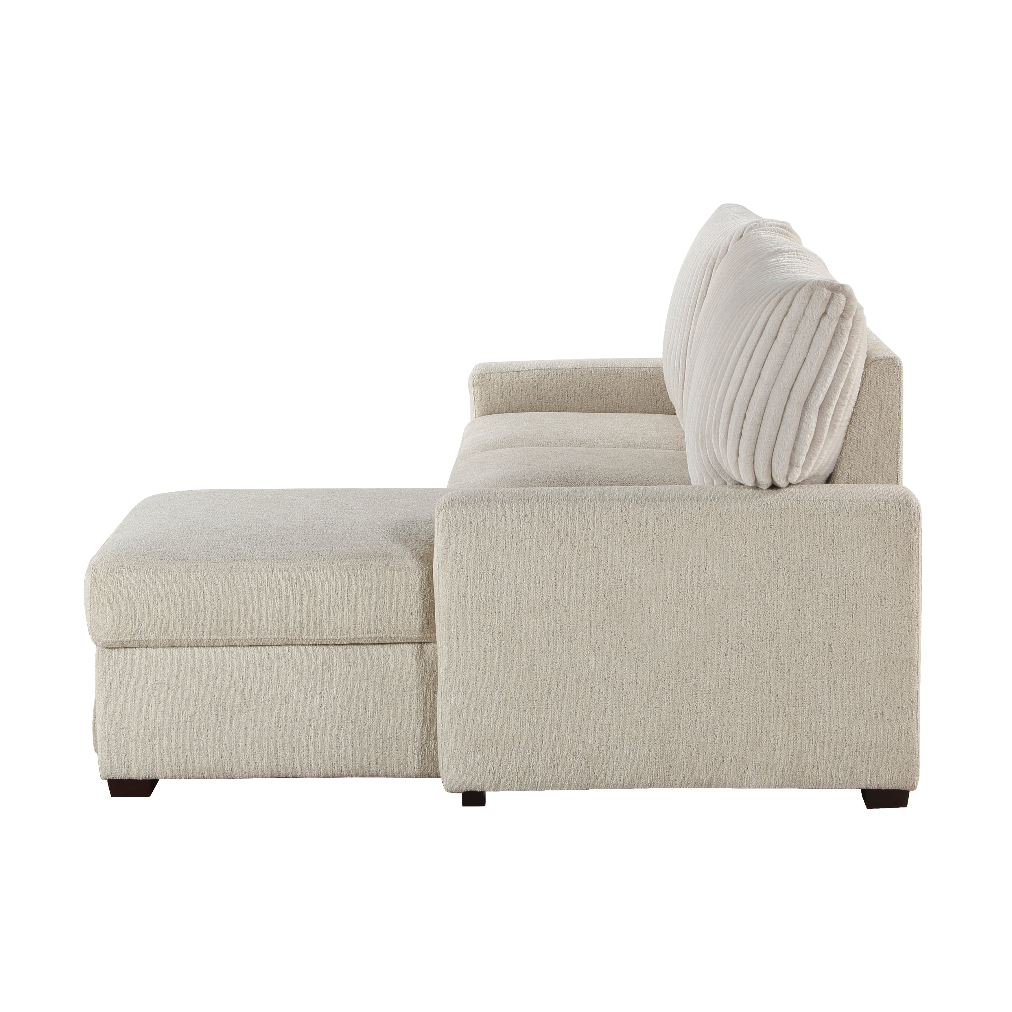 9605BE*2LLRC (2)2-Piece Sectional with Right Chaise and Drop-Down Cup holders, Pull-out Bed and Hidden Storage - 9605BE*2LLRC