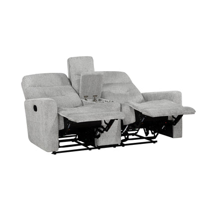 9610GY*2 2pc Set: Sofa, Love - 9610GY*2