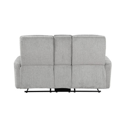9610GY-2 Double Reclining Love Seat with Center Console - 9610GY-2