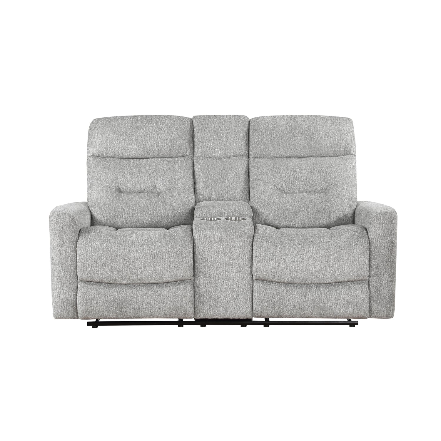 9610GY-2 Double Reclining Love Seat with Center Console - 9610GY-2