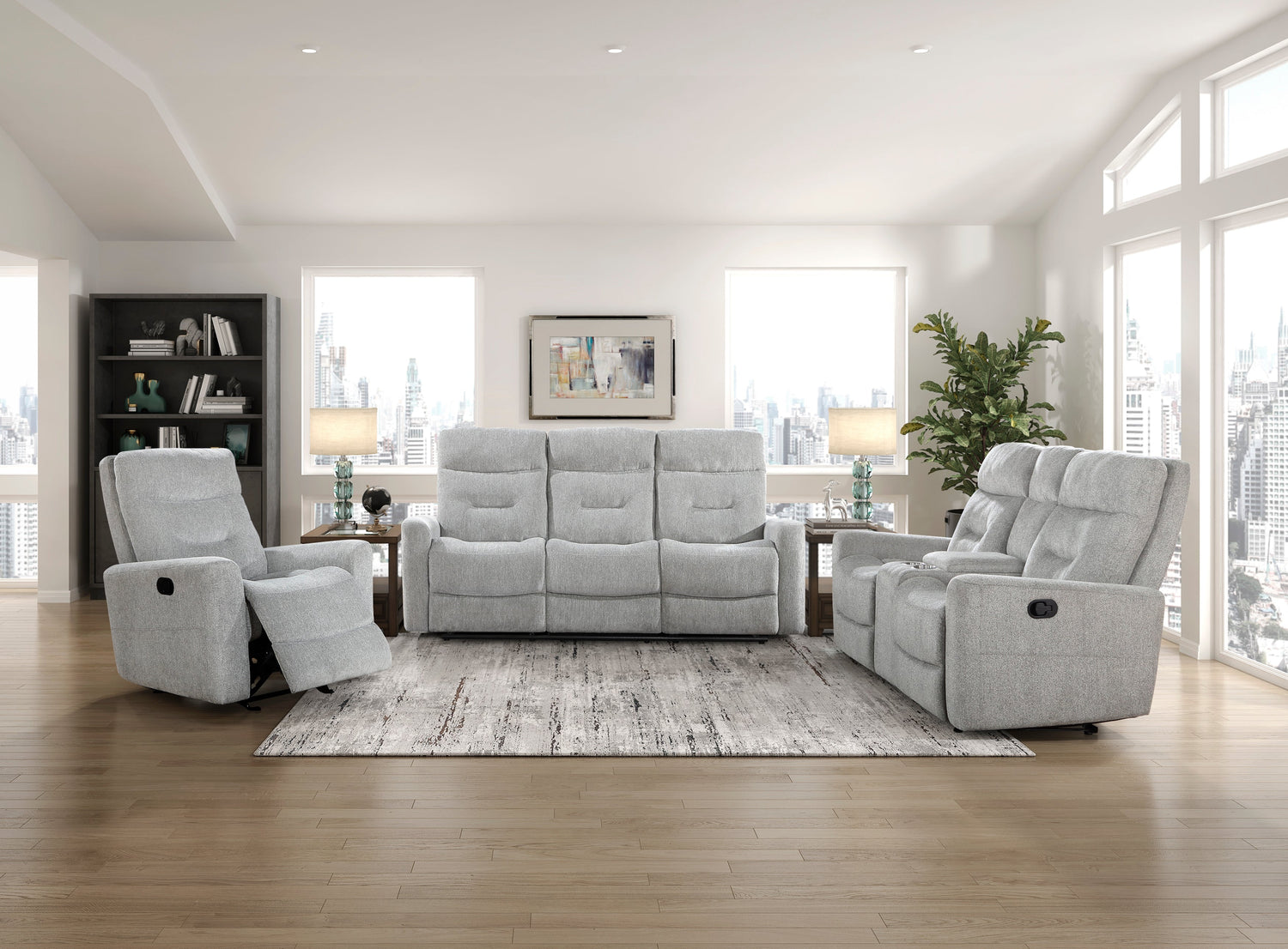 Lyndon Gray Double Reclining Living Room Set from Homelegance - Luna Furniture