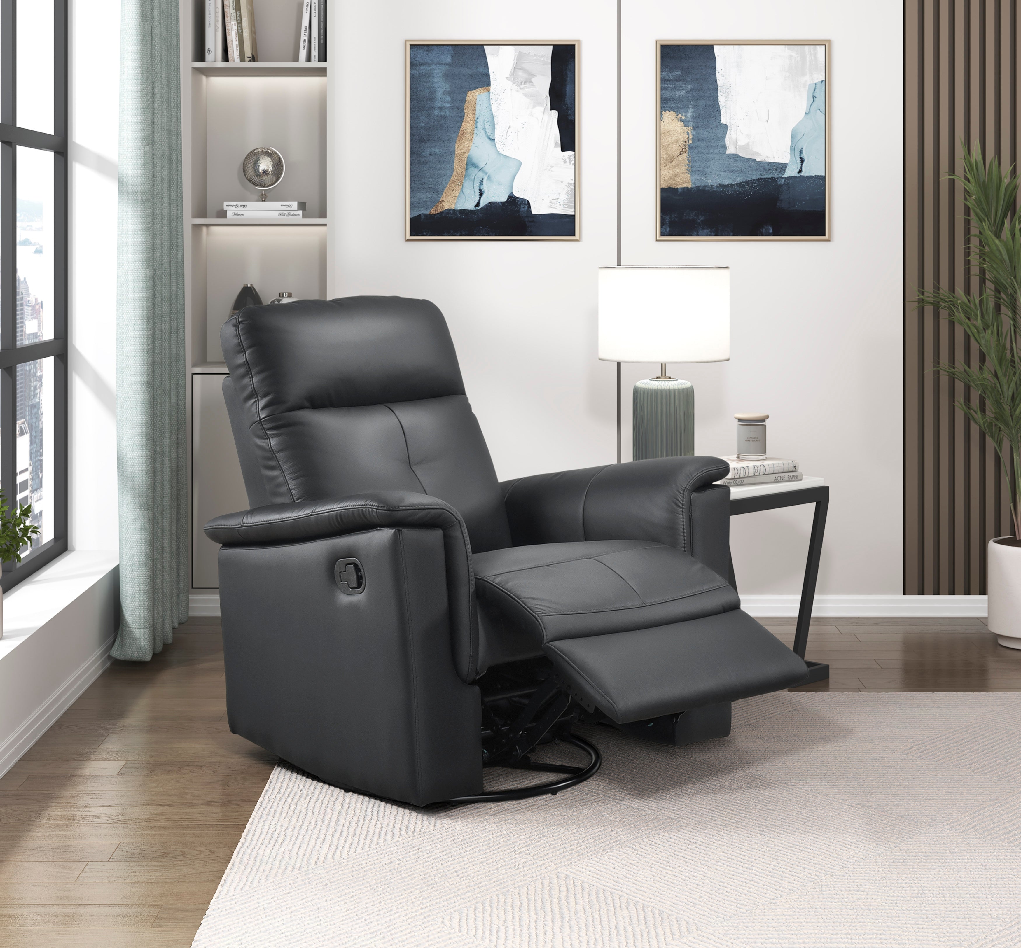 9620BLK-1 SWIVEL GLIDER RECLINING CHAIR - 9620BLK-1