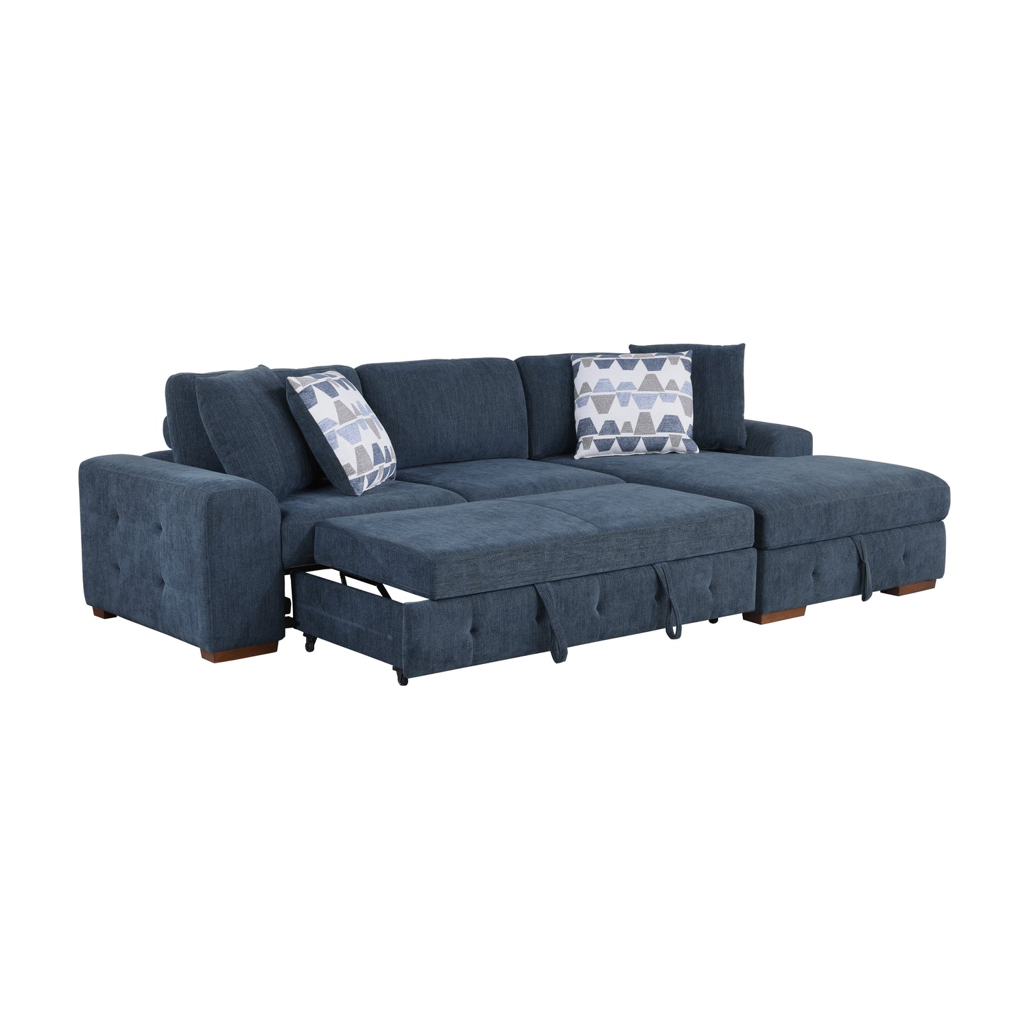 9624BU*32LRC (3)3-Piece Sectional with Right Chaise and Ottoman - 9624BU*32LRC