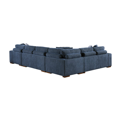 9624BU*52LRC (5)5-Piece Sectional with Right Chaise and Storage Ottoman - 9624BU*52LRC