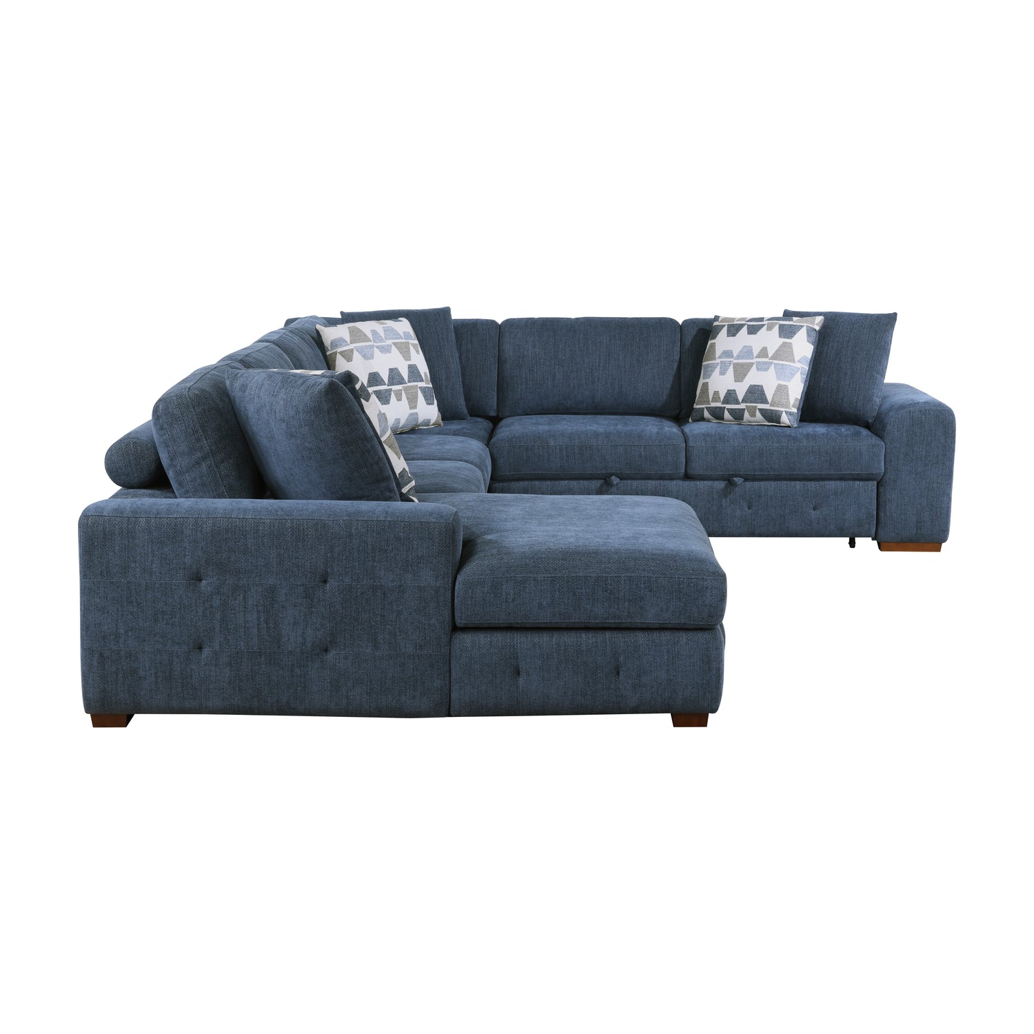 9624BU*5LC2R (5)5-Piece Sectional with Left Chaise and Storage Ottoman - 9624BU*5LC2R