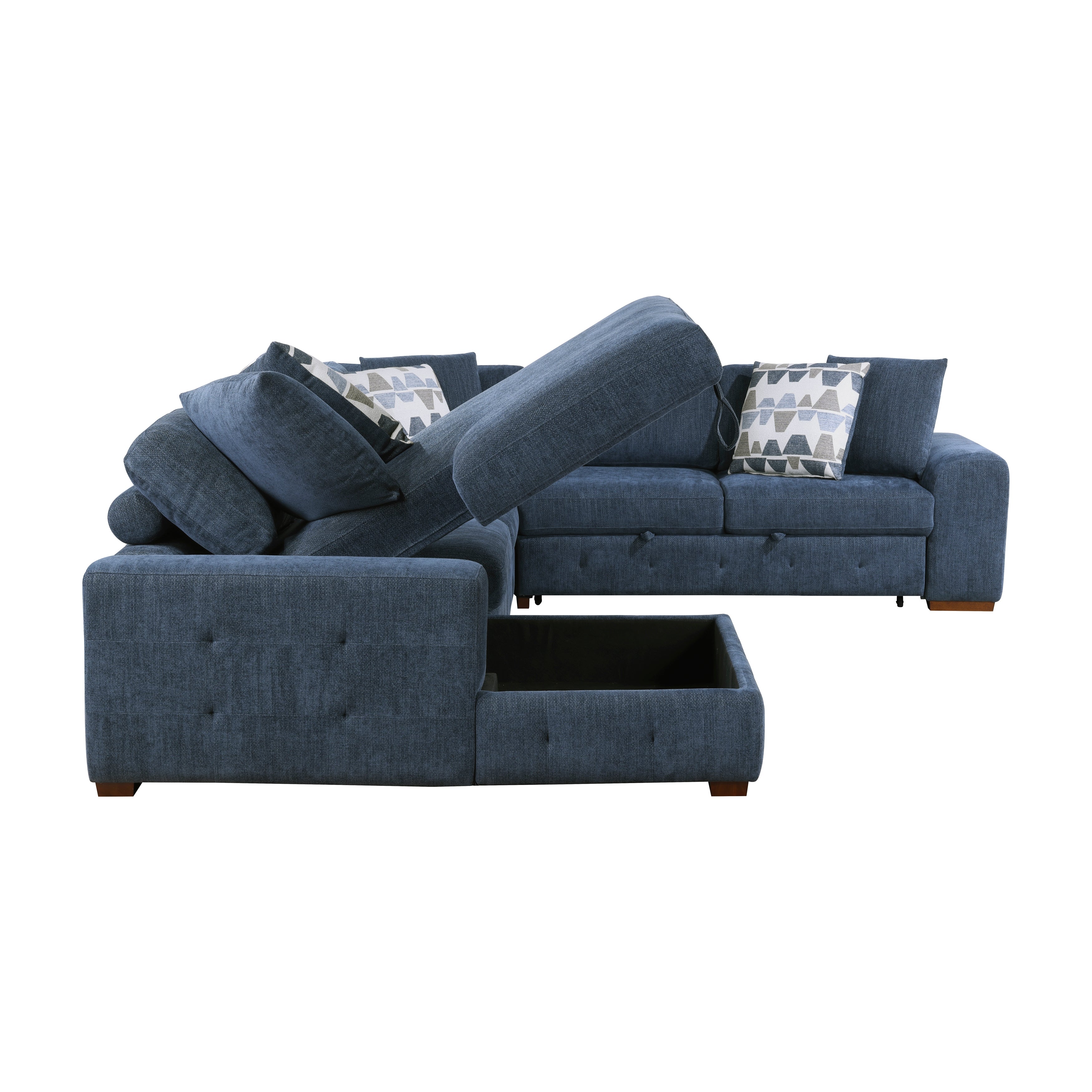 9624BU*5LC2R (5)5-Piece Sectional with Left Chaise and Storage Ottoman - 9624BU*5LC2R