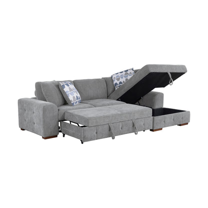 9624GY*32LRC (3)3-Piece Sectional with Right Chaise and Ottoman - 9624GY*32LRC