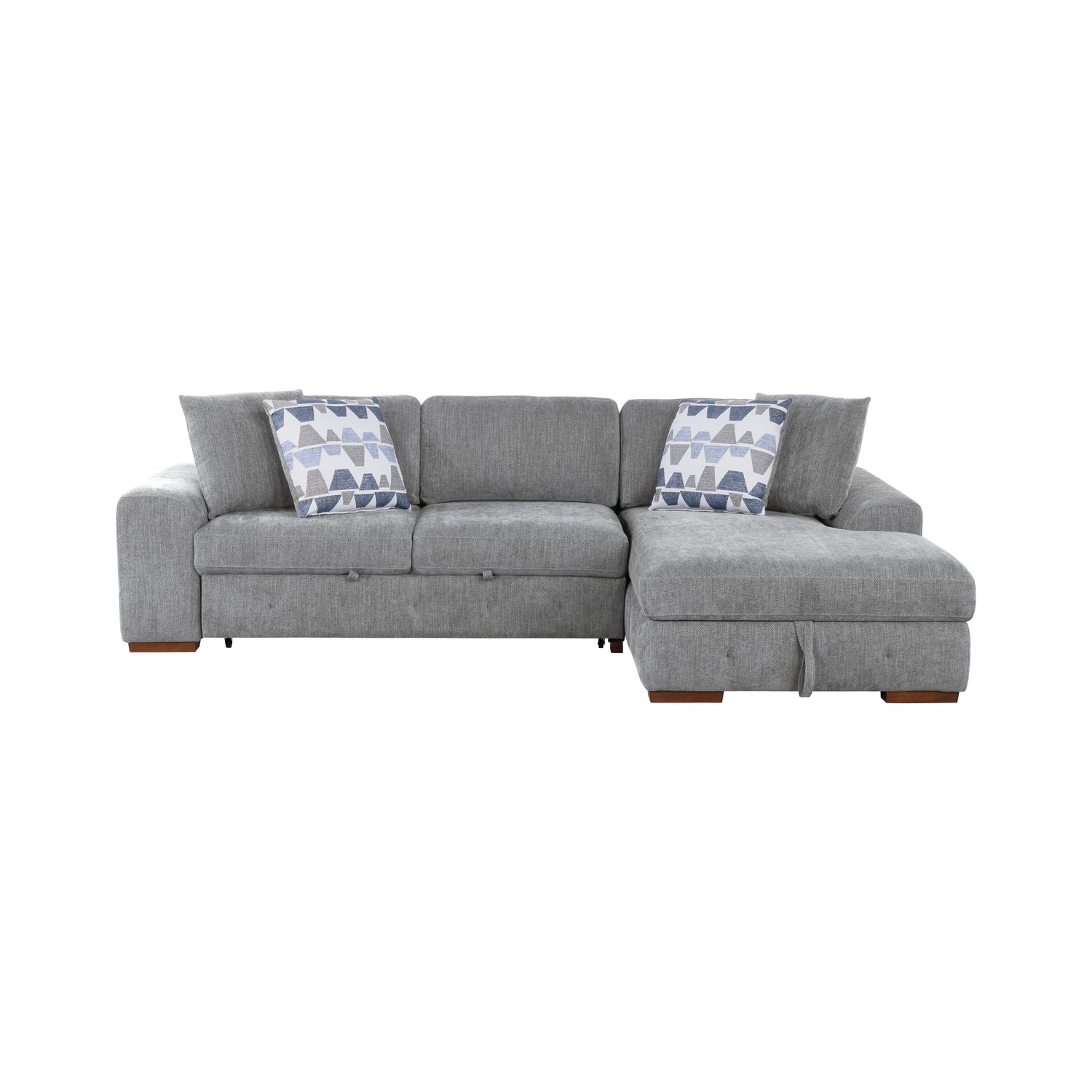 9624GY*32LRC (3)3-Piece Sectional with Right Chaise and Ottoman - 9624GY*32LRC
