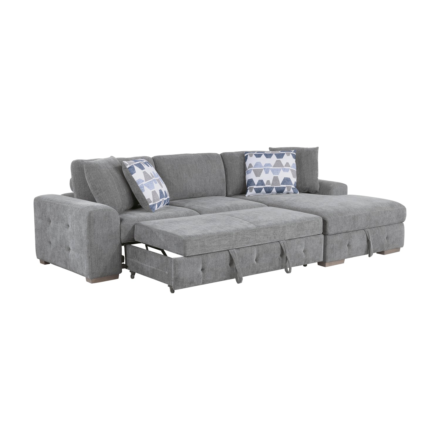 9624GY*32LRC (3)3-Piece Sectional with Right Chaise and Ottoman - 9624GY*32LRC