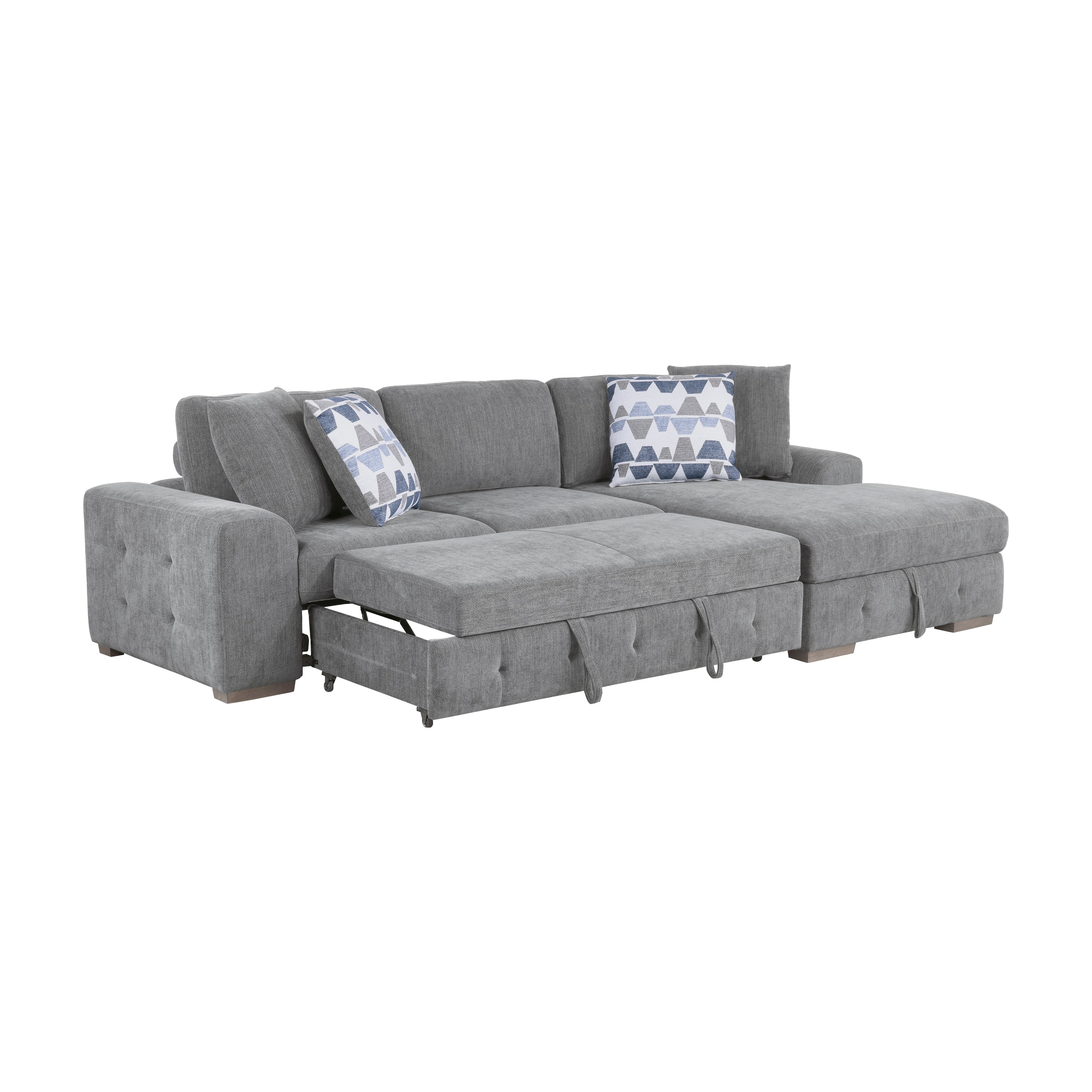 9624GY*32LRC (3)3-Piece Sectional with Right Chaise and Ottoman - 9624GY*32LRC
