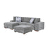 9624GY*3LC2R (3)3-Piece Sectional with Left Chaise and Ottoman - 9624GY*3LC2R