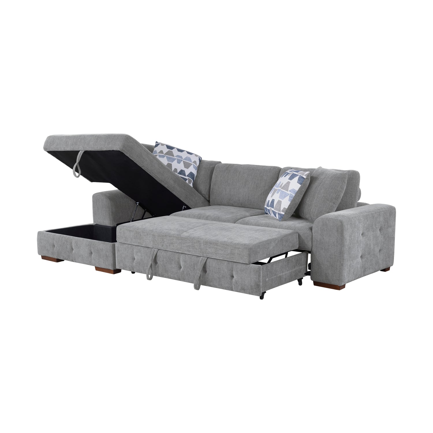 9624GY*3LC2R (3)3-Piece Sectional with Left Chaise and Ottoman - 9624GY*3LC2R