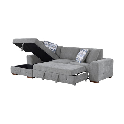 9624GY*3LC2R (3)3-Piece Sectional with Left Chaise and Ottoman - 9624GY*3LC2R