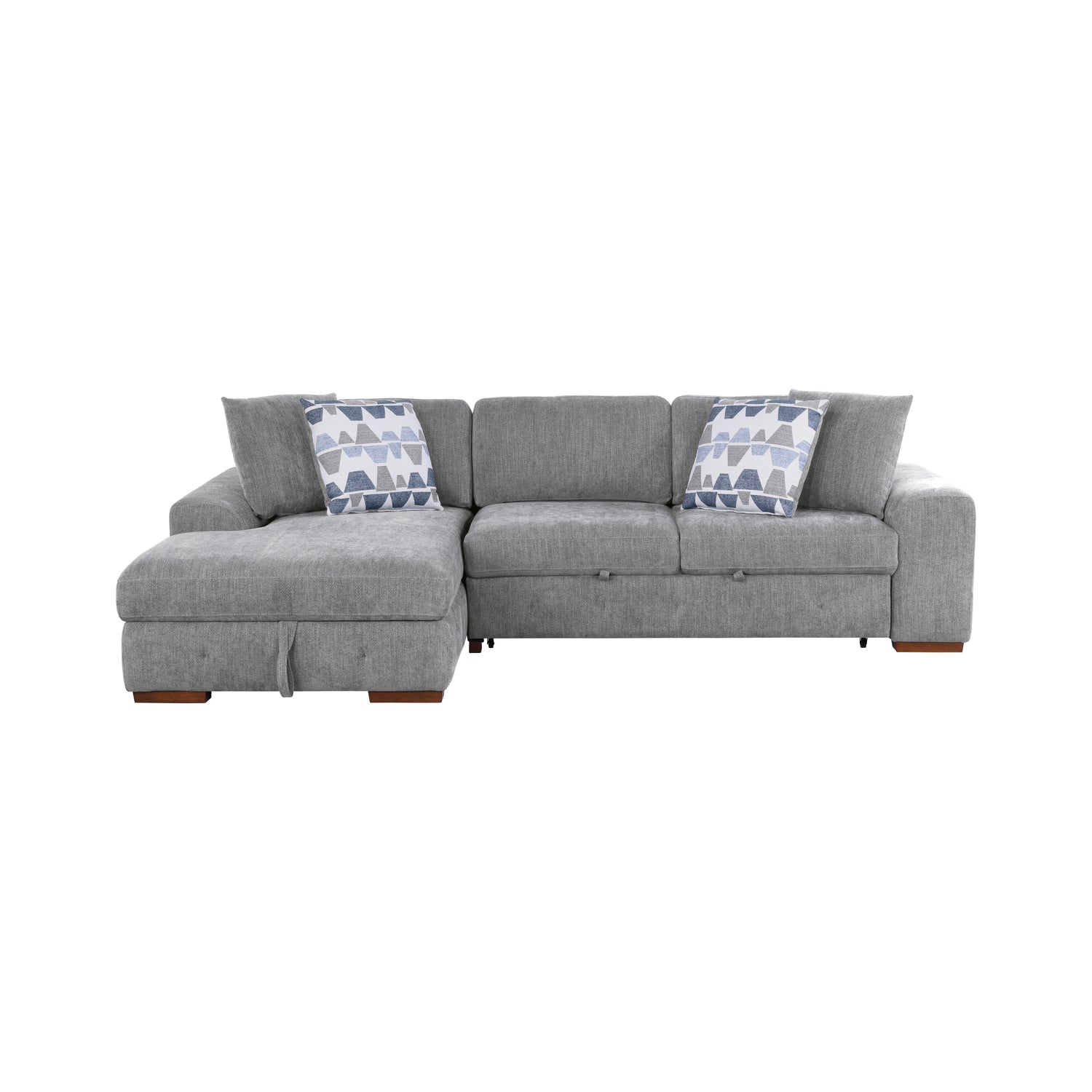 9624GY*3LC2R (3)3-Piece Sectional with Left Chaise and Ottoman - 9624GY*3LC2R