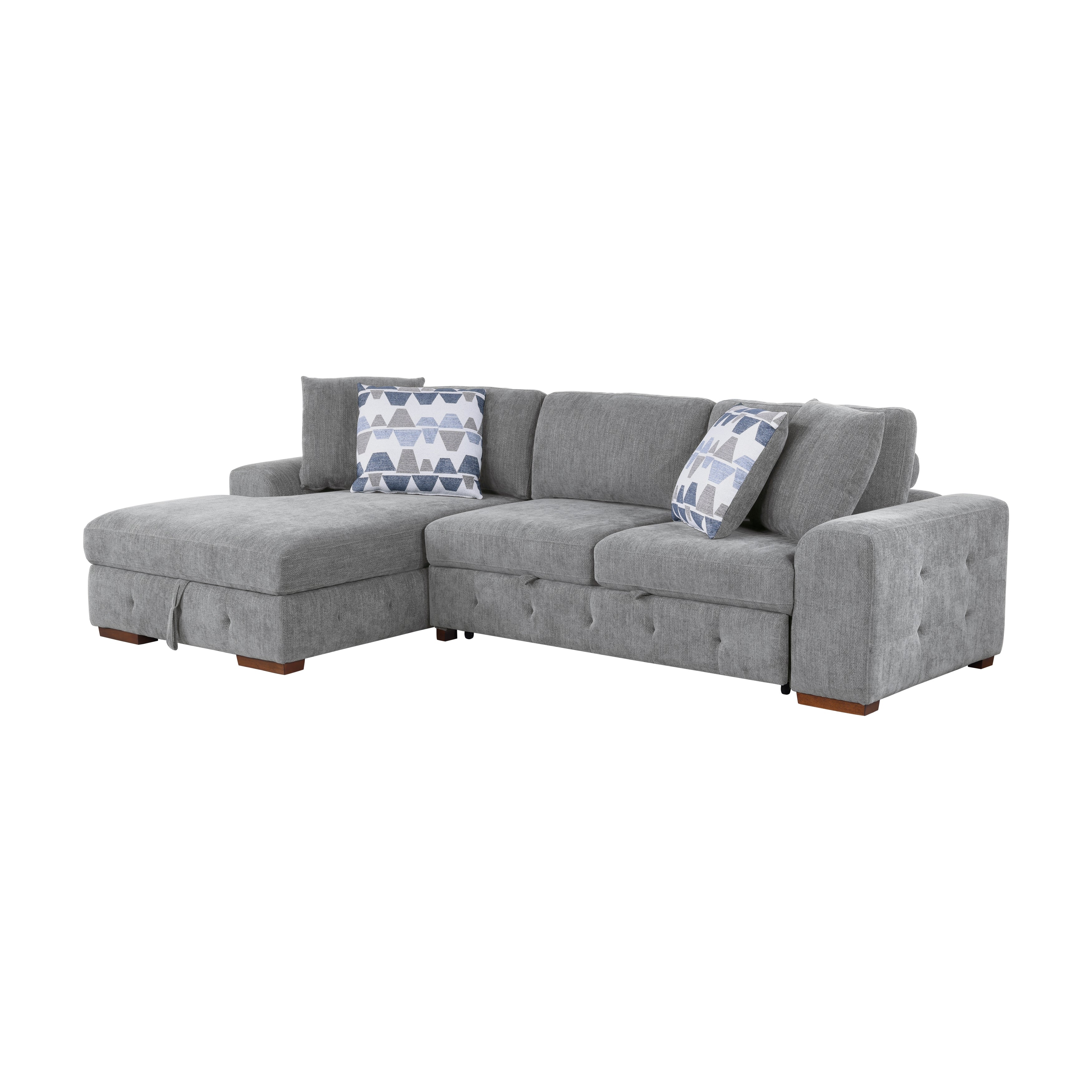 9624GY*3LC2R (3)3-Piece Sectional with Left Chaise and Ottoman - 9624GY*3LC2R