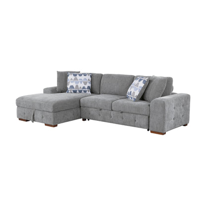 9624GY*3LC2R (3)3-Piece Sectional with Left Chaise and Ottoman - 9624GY*3LC2R