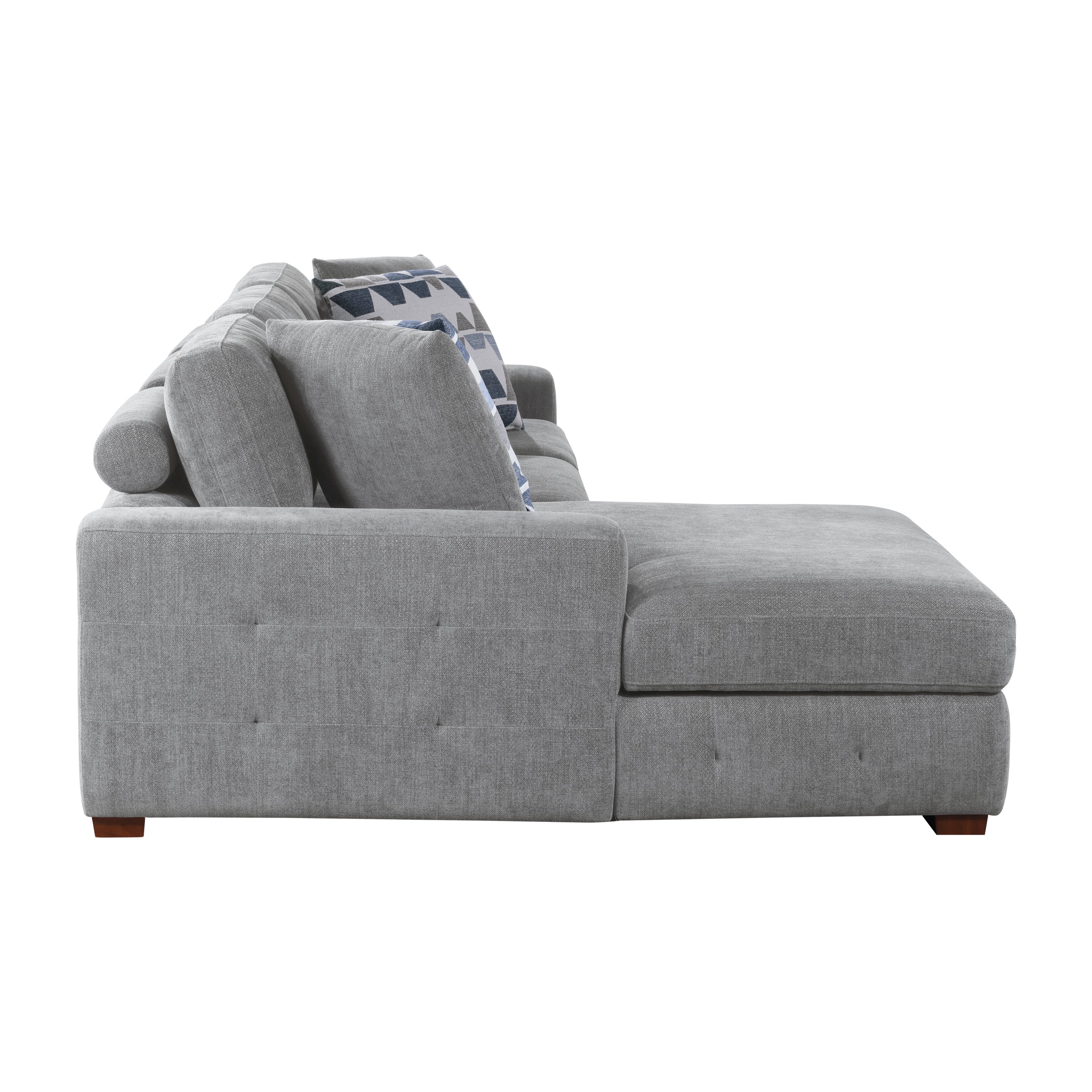 9624GY*3LC2R (3)3-Piece Sectional with Left Chaise and Ottoman - 9624GY*3LC2R