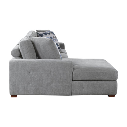 9624GY*3LC2R (3)3-Piece Sectional with Left Chaise and Ottoman - 9624GY*3LC2R