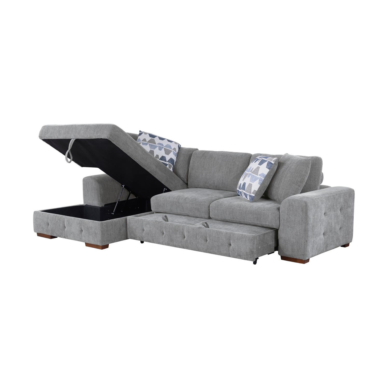 9624GY*3LC2R (3)3-Piece Sectional with Left Chaise and Ottoman - 9624GY*3LC2R