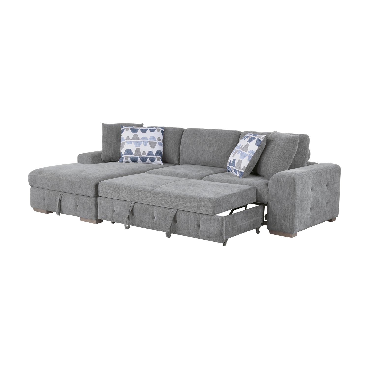 9624GY*3LC2R (3)3-Piece Sectional with Left Chaise and Ottoman - 9624GY*3LC2R