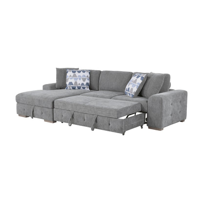 9624GY*3LC2R (3)3-Piece Sectional with Left Chaise and Ottoman - 9624GY*3LC2R